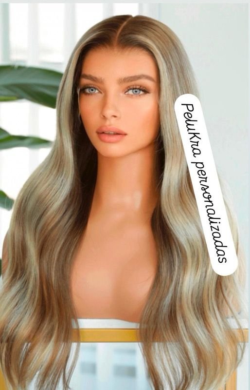 22” texture bodywave HD 13x6 bleached knots and pre plugged lacefrontal 150 density color ash blonde and light brown balayage with darker roots